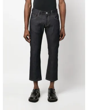 Junya Watanabe MAN グラフィックプリント クロップドジーンズ ブルー - サムネイル3
