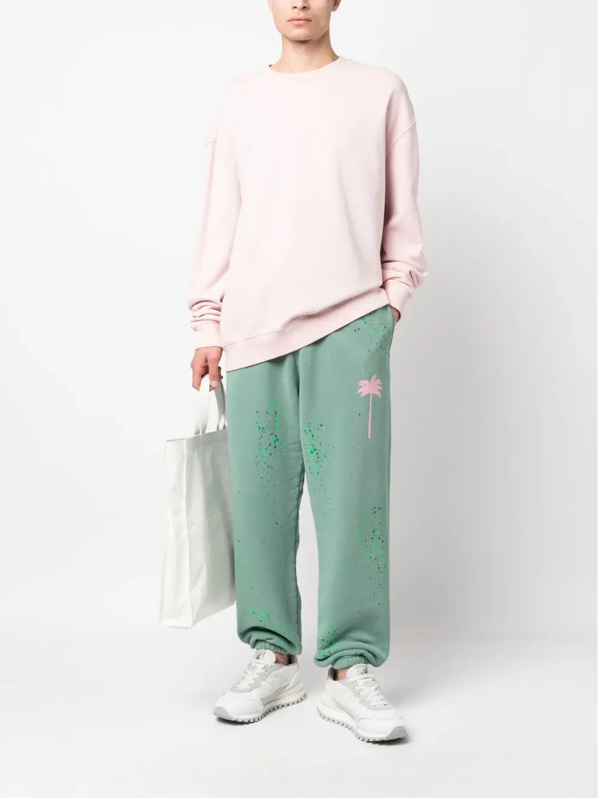 Palm Angels ペイントスプラター トラックパンツ グリーン - 画像2