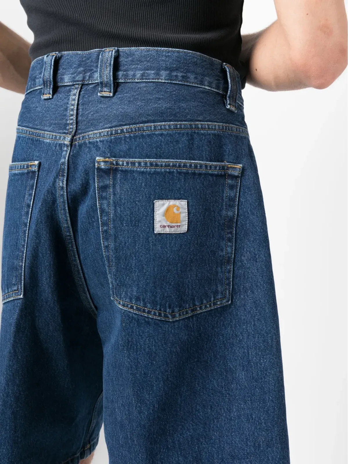 Carhartt WIP リアロゴパッチ デニムショーツ - 画像5