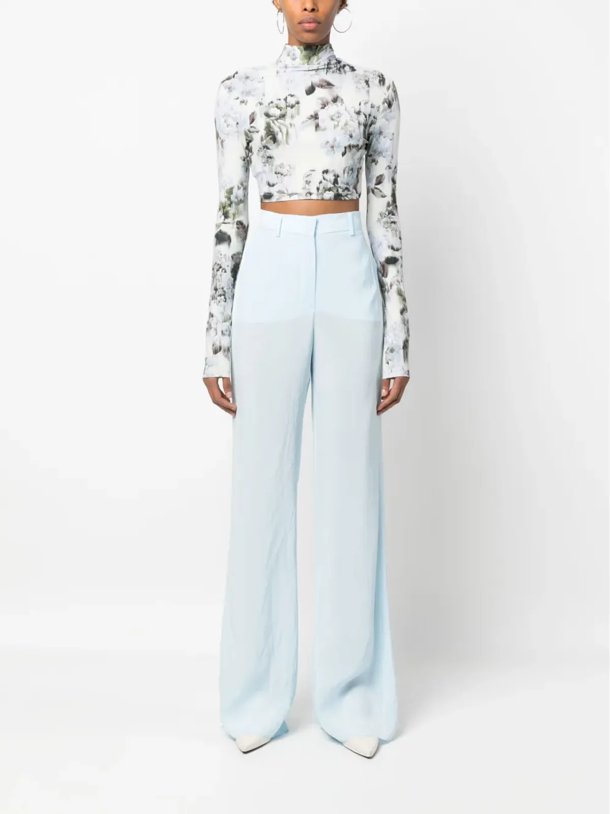 Sportmax ストレートレッグカットパンツ ブルー - 画像2