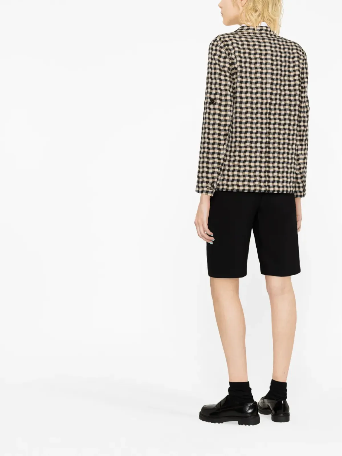 Kenzo Wavy Check double-breasted blazer - Neutrals - 画像3