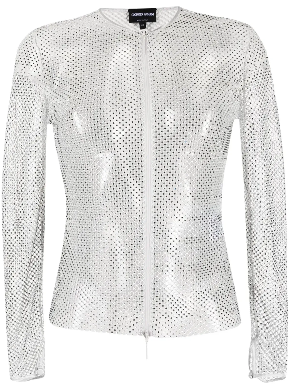 Giorgio Armani クルーネック メッシュ Tシャツ - グレー - 画像1