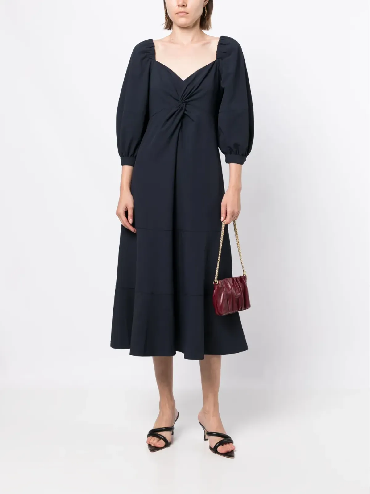 Cinq A Sept Kristina bishop-sleeves ミディドレス - 画像2