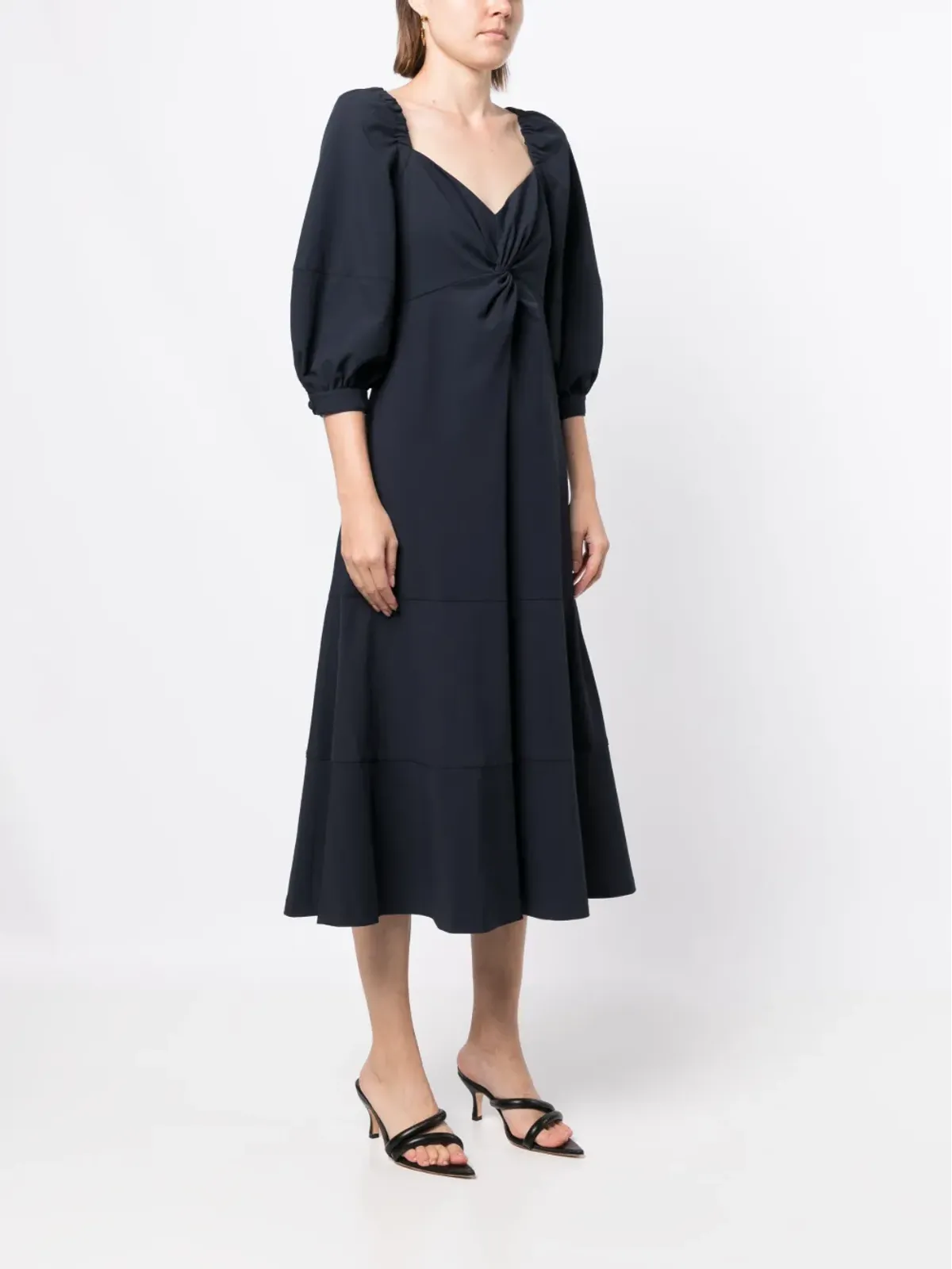 Cinq A Sept Kristina bishop-sleeves ミディドレス - 画像3