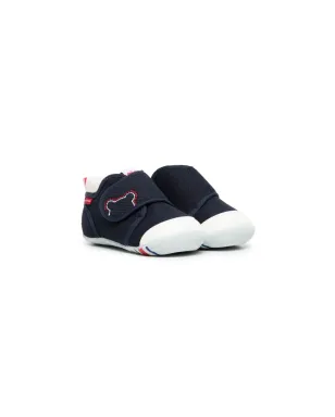 Miki House touch-strap cotton trainers - Blue - サムネイル1