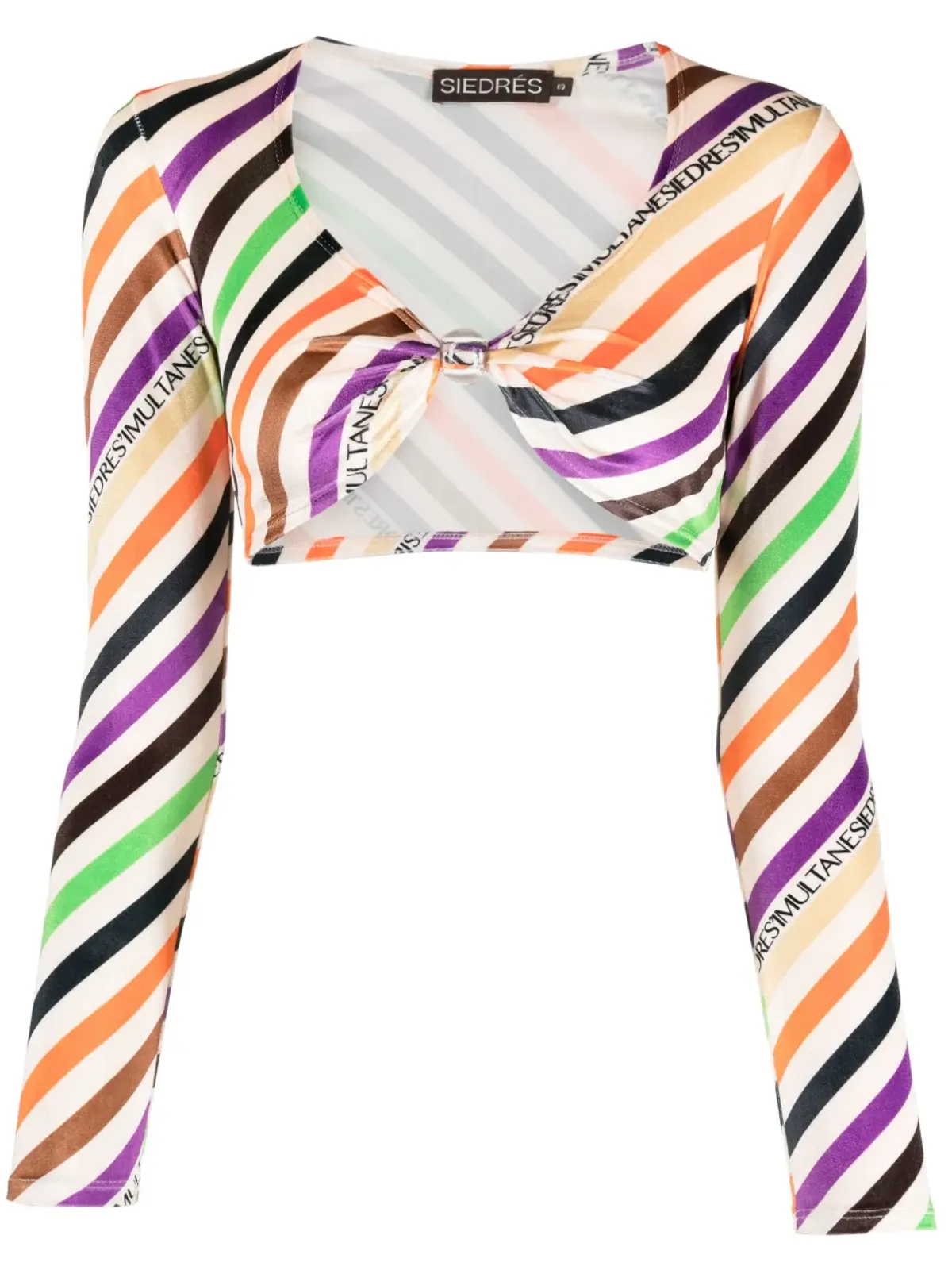 SIEDRES Loganストライプ ツイストフロント クロップトップ - 画像1