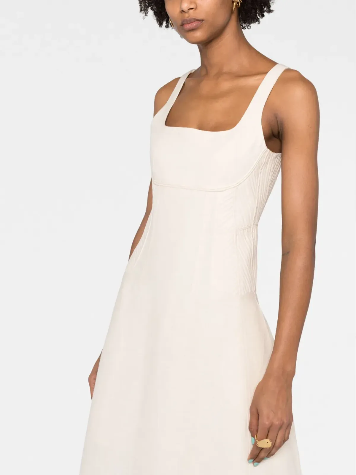 Chloé コルセットパネルリネンドレス - White - 画像5