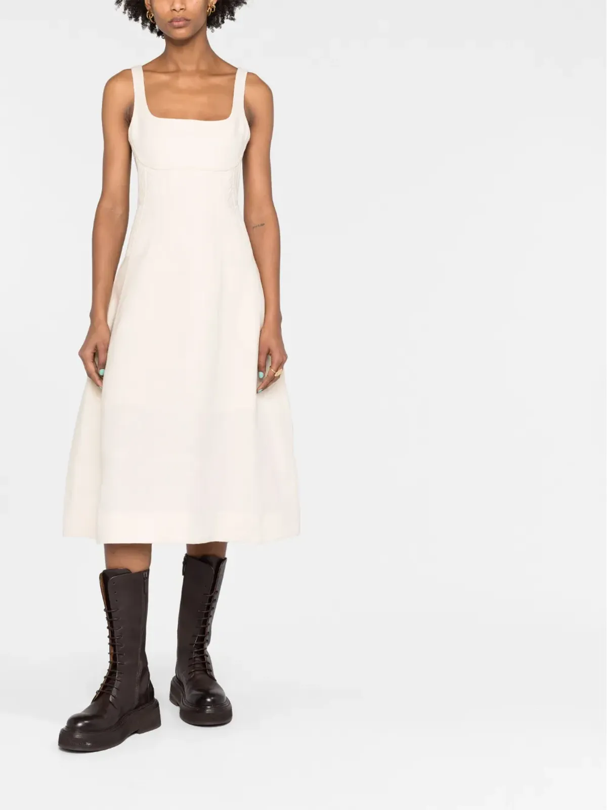 Chloé コルセットパネルリネンドレス - White - 画像2