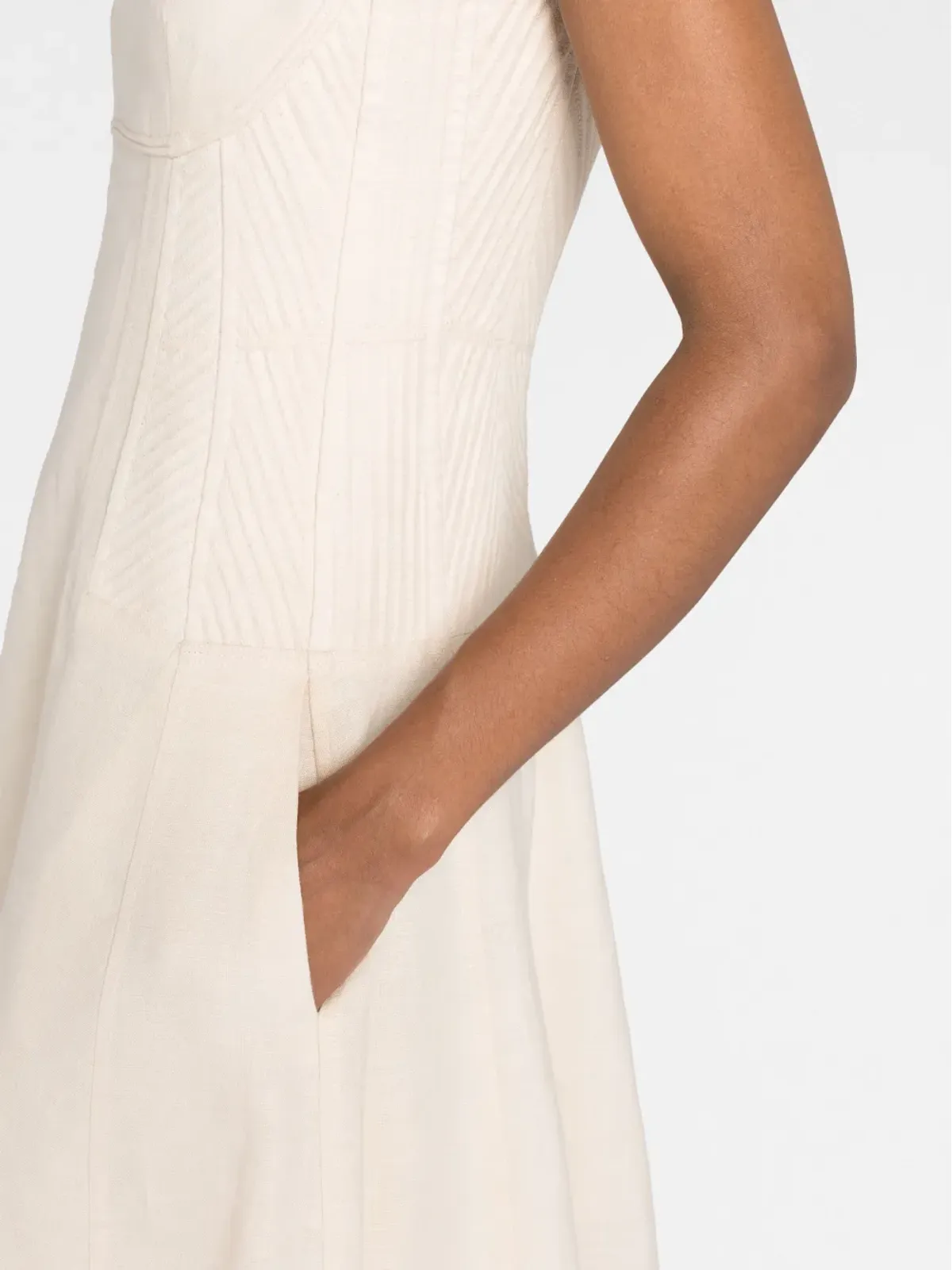 Chloé コルセットパネルリネンドレス - White - 画像3