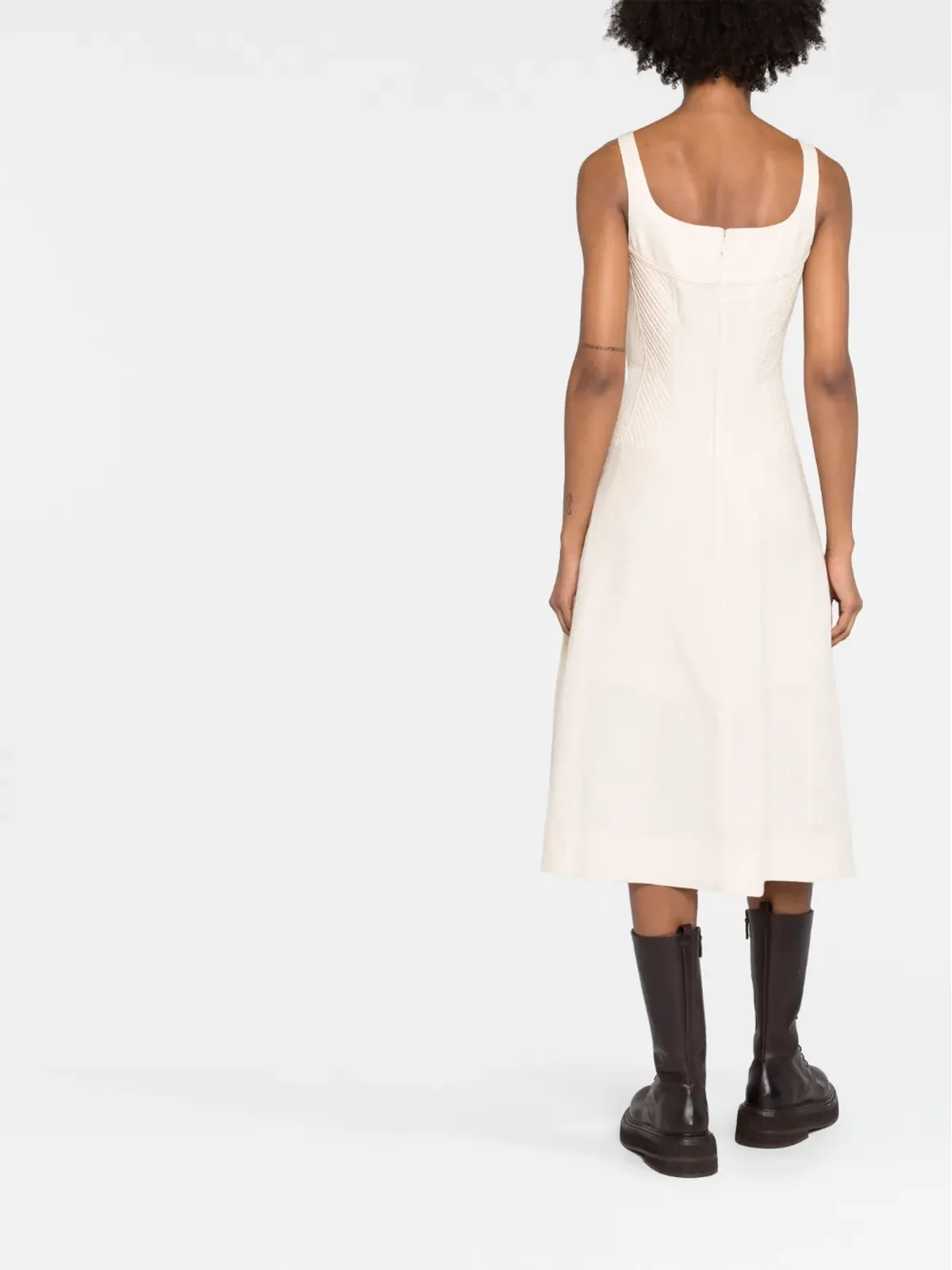 Chloé コルセットパネルリネンドレス - White - 画像4