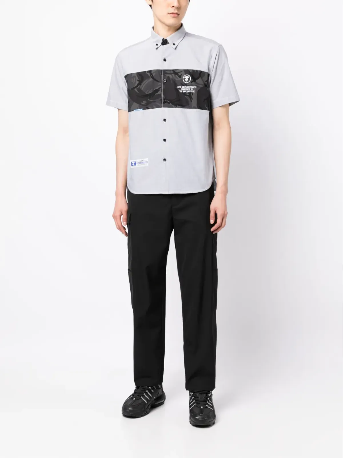 AAPE BY *A BATHING APE® カモフラージュプリント ロゴパッチ シャツ - 画像2