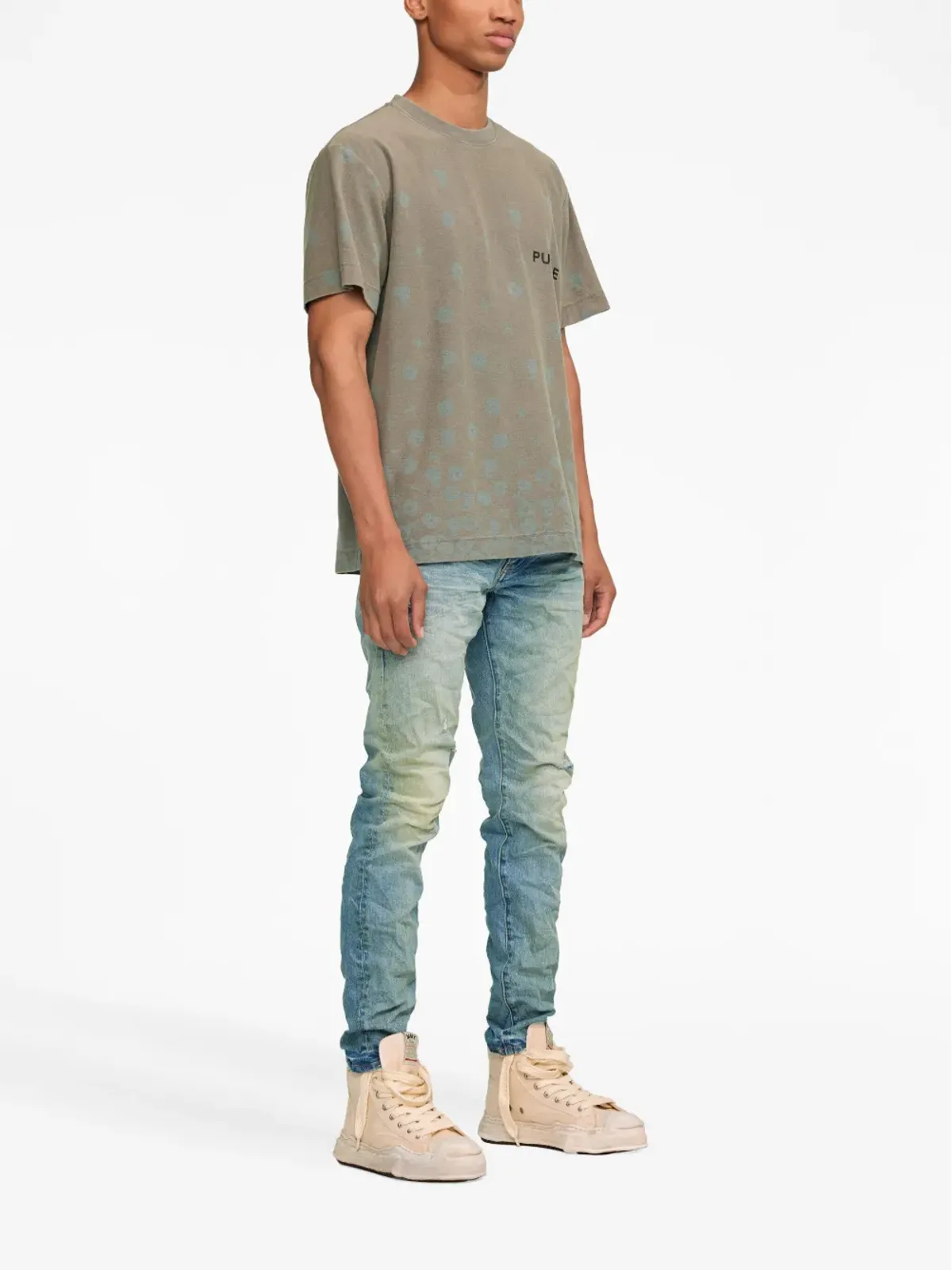 Purple Brand ロゴパッチ付きスキニージーンズ ブルー - 画像3