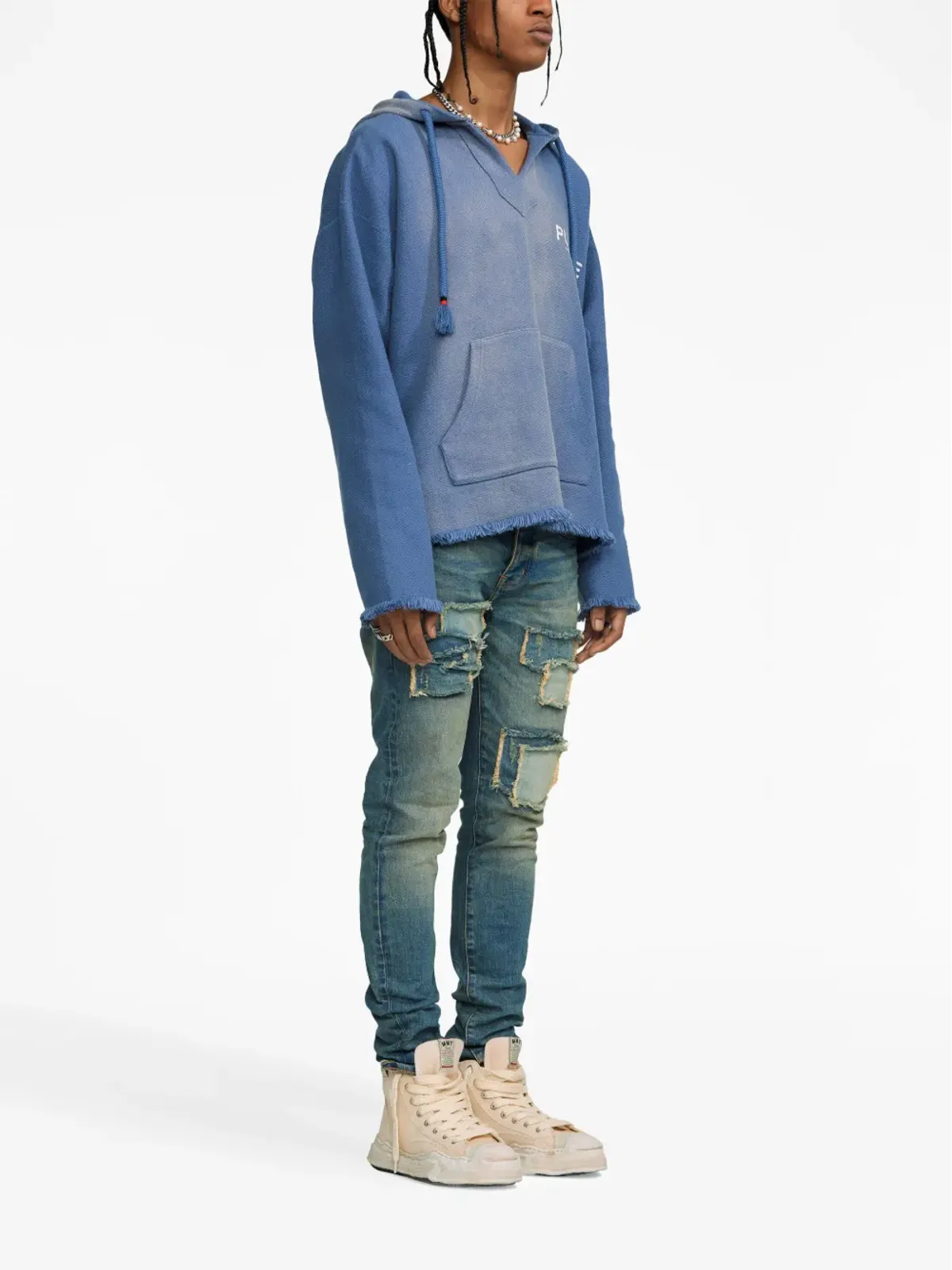 Purple Brand 低腰ダメージデニムスキニージーンズ - 画像3