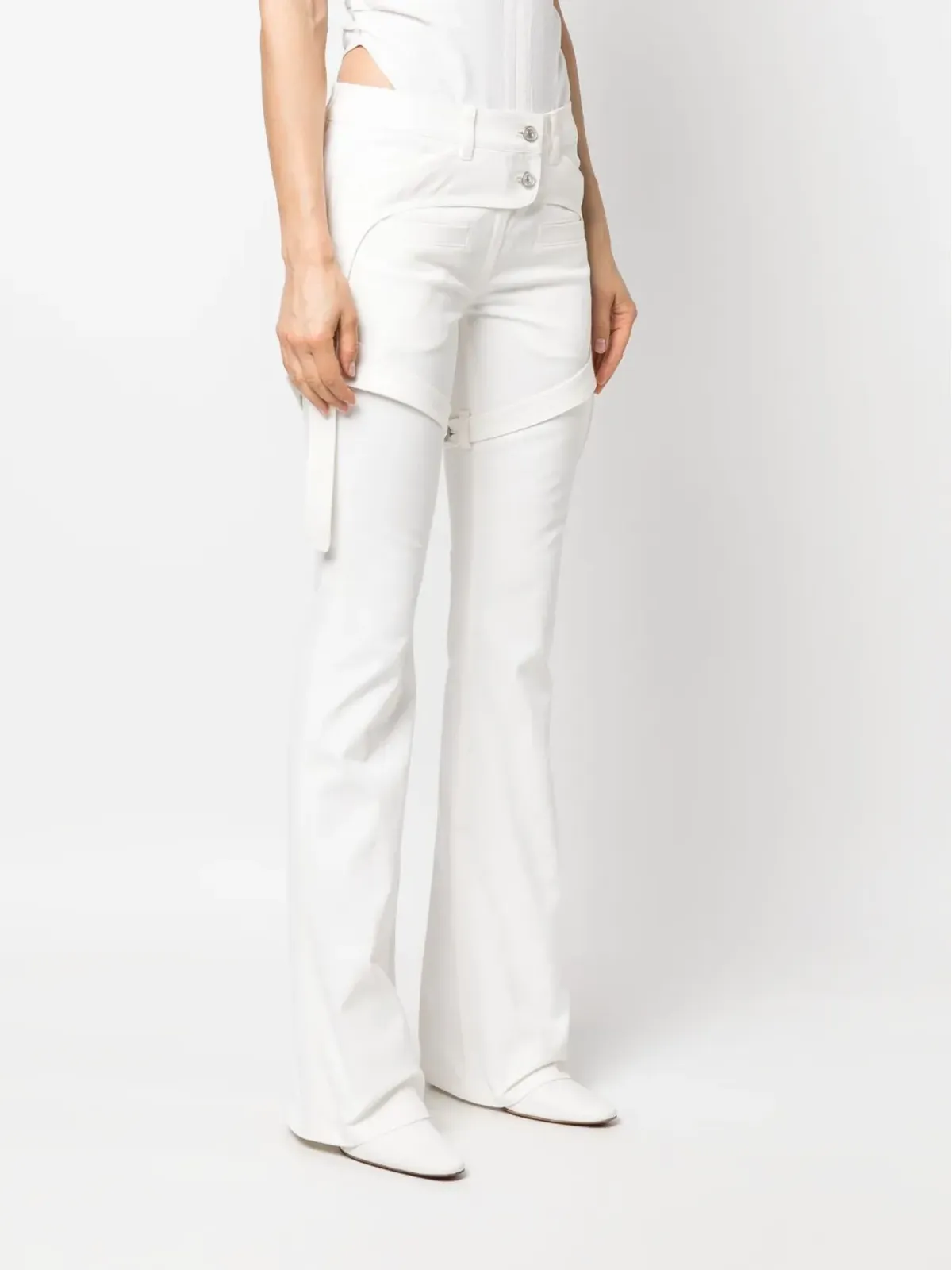 Courrèges ストレートレッグ コットンパンツ - 画像3