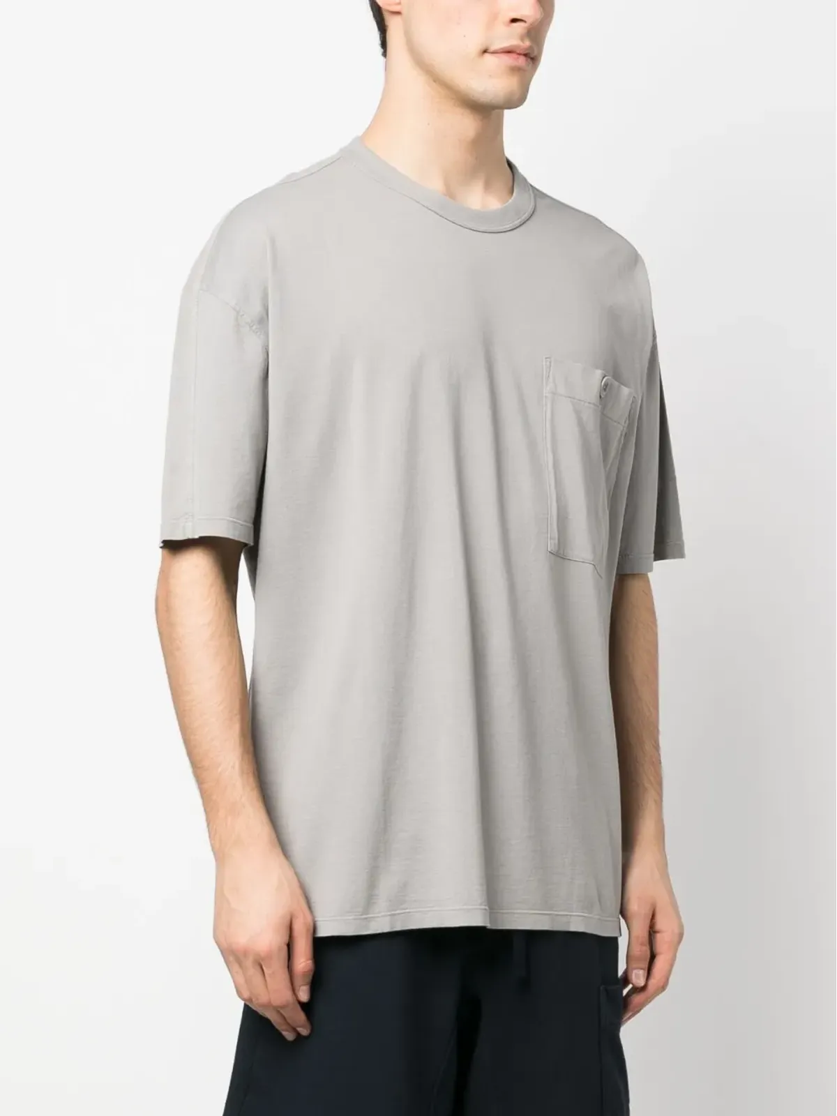 Ten C グレー ロゴパッチ クルーネック Tシャツ - 画像3