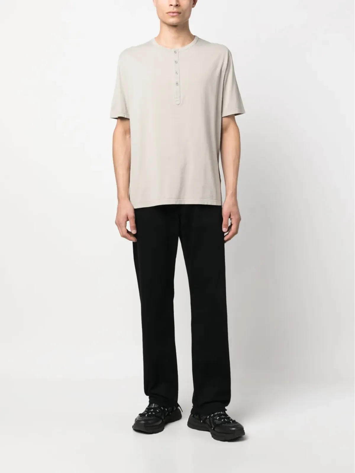 Ten C コットン ヘンリーネック Tシャツ - 画像2