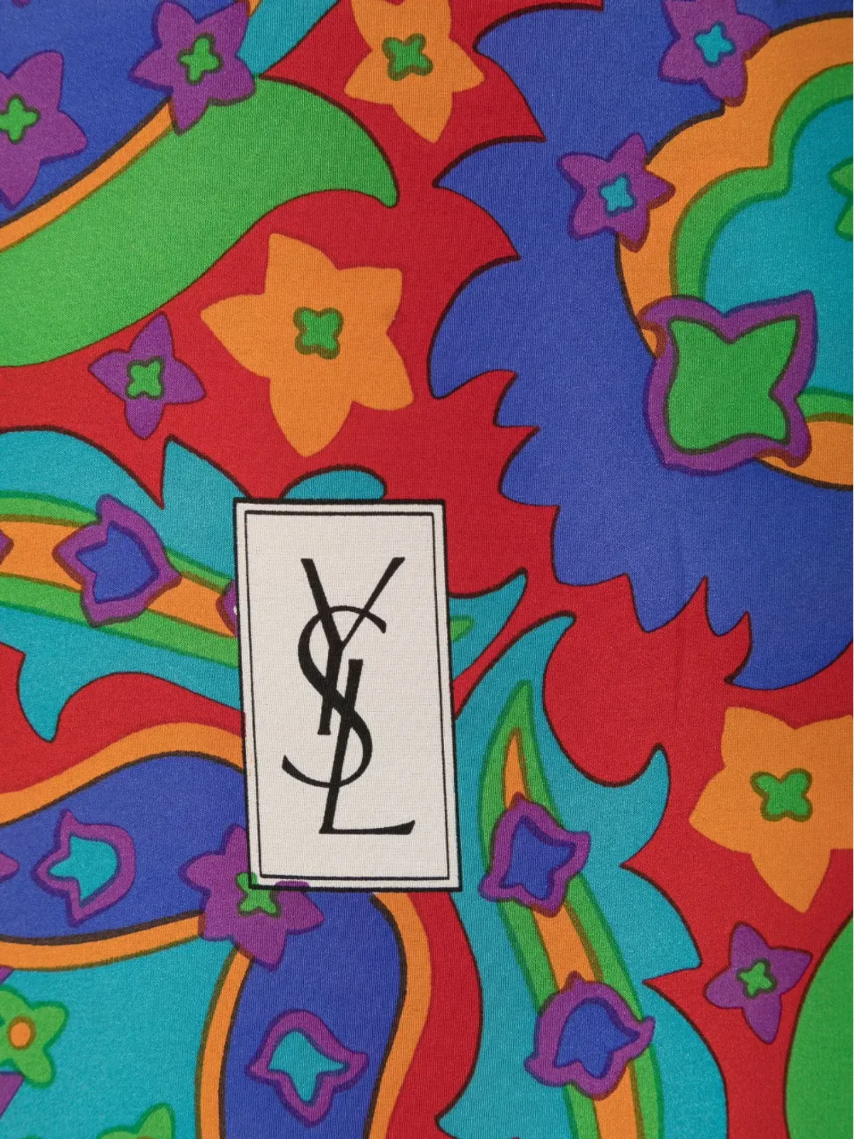 Saint Laurent Pre-Owned 花柄ペイズリープリント シルクスカーフ - 画像2