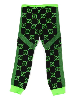 Gucci Kids GG-Supreme 編み地パンツ - グリーン - サムネイル2