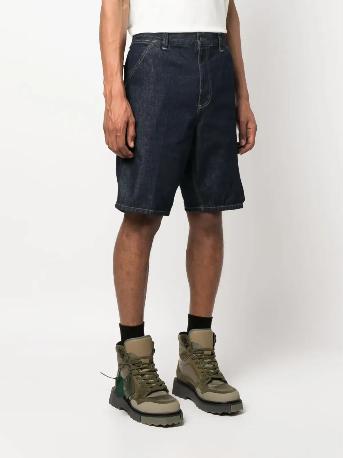 Carhartt WIP ロゴパッチ付きデニムカーゴショーツ - 画像3