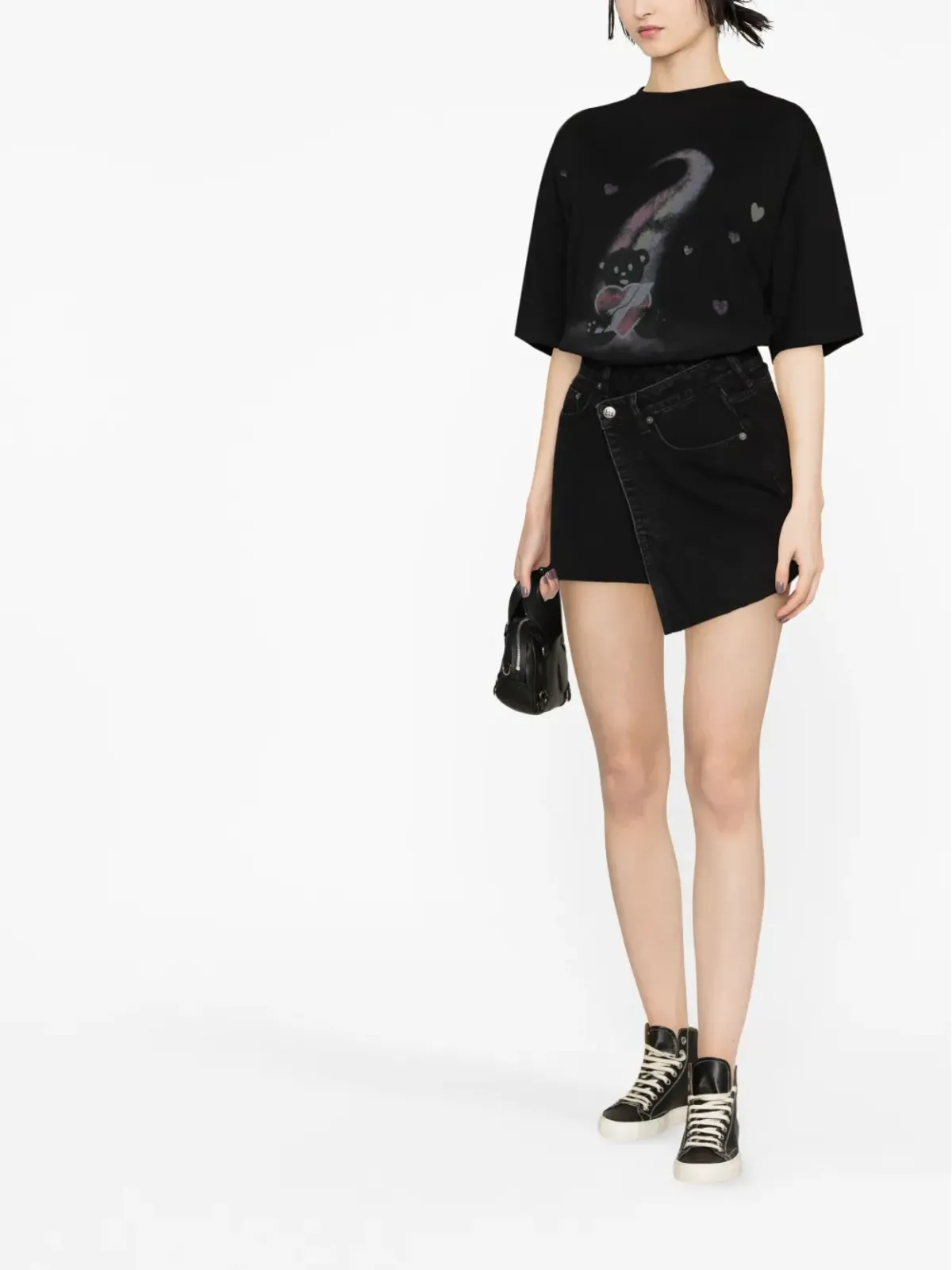 Ksubi アシンメトリーデニムミニスカート - ブラック - 画像2