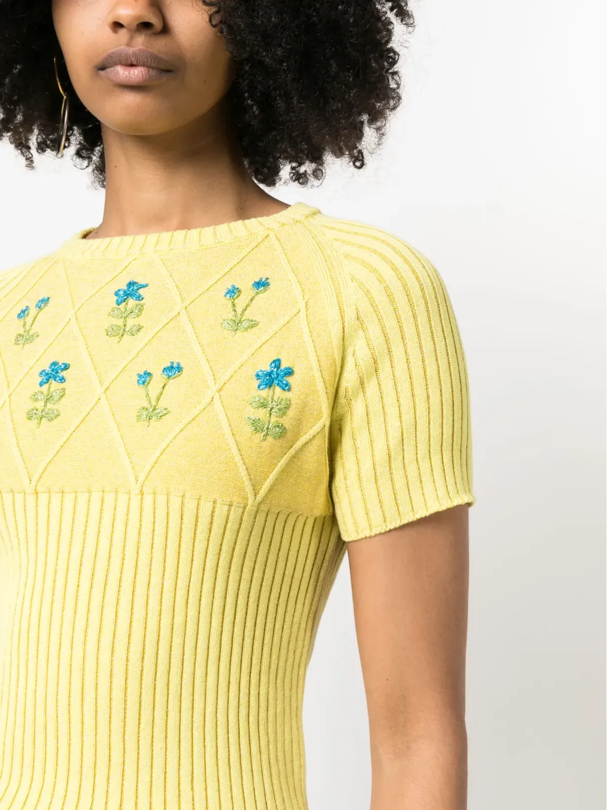 CORMIO 花刺繍入りニットTシャツ - 画像5