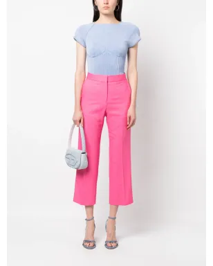 MSGM ハイウエスト クロップド トラウザー - ピンク - サムネイル2