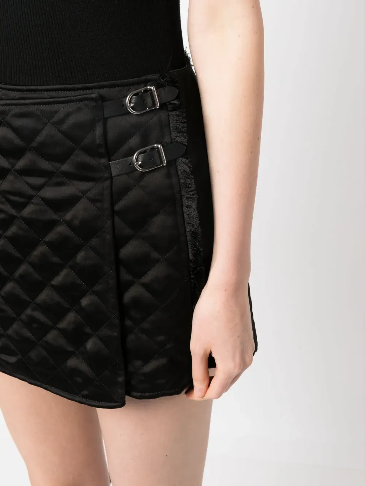 Durazzi Milano キルティング ラップ風ミニスカート - 画像5