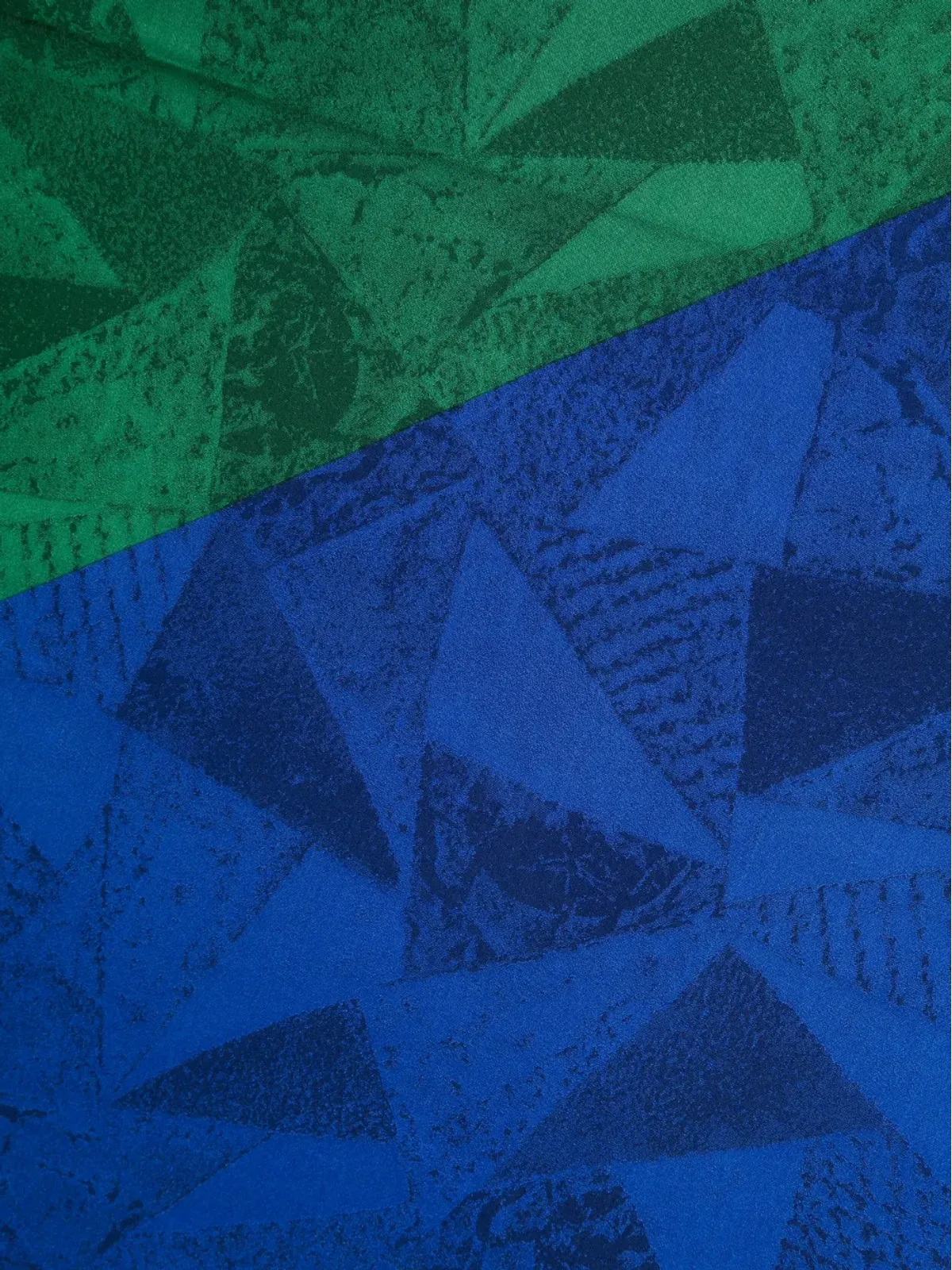 Saint Laurent Pre-Owned 1990s patterned-jacquard two-tone silk scarf - Blue - 画像2