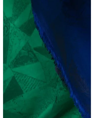 Saint Laurent Pre-Owned 1990s patterned-jacquard two-tone silk scarf - Blue - サムネイル3