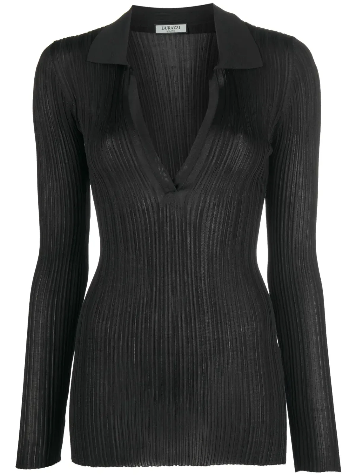 Durazzi Milano Vネック長袖ニットトップ - 画像1