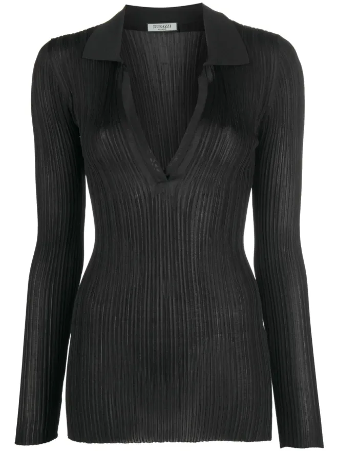 Durazzi Milano Durazzi Milano Vネック長袖ニットトップの商品画像