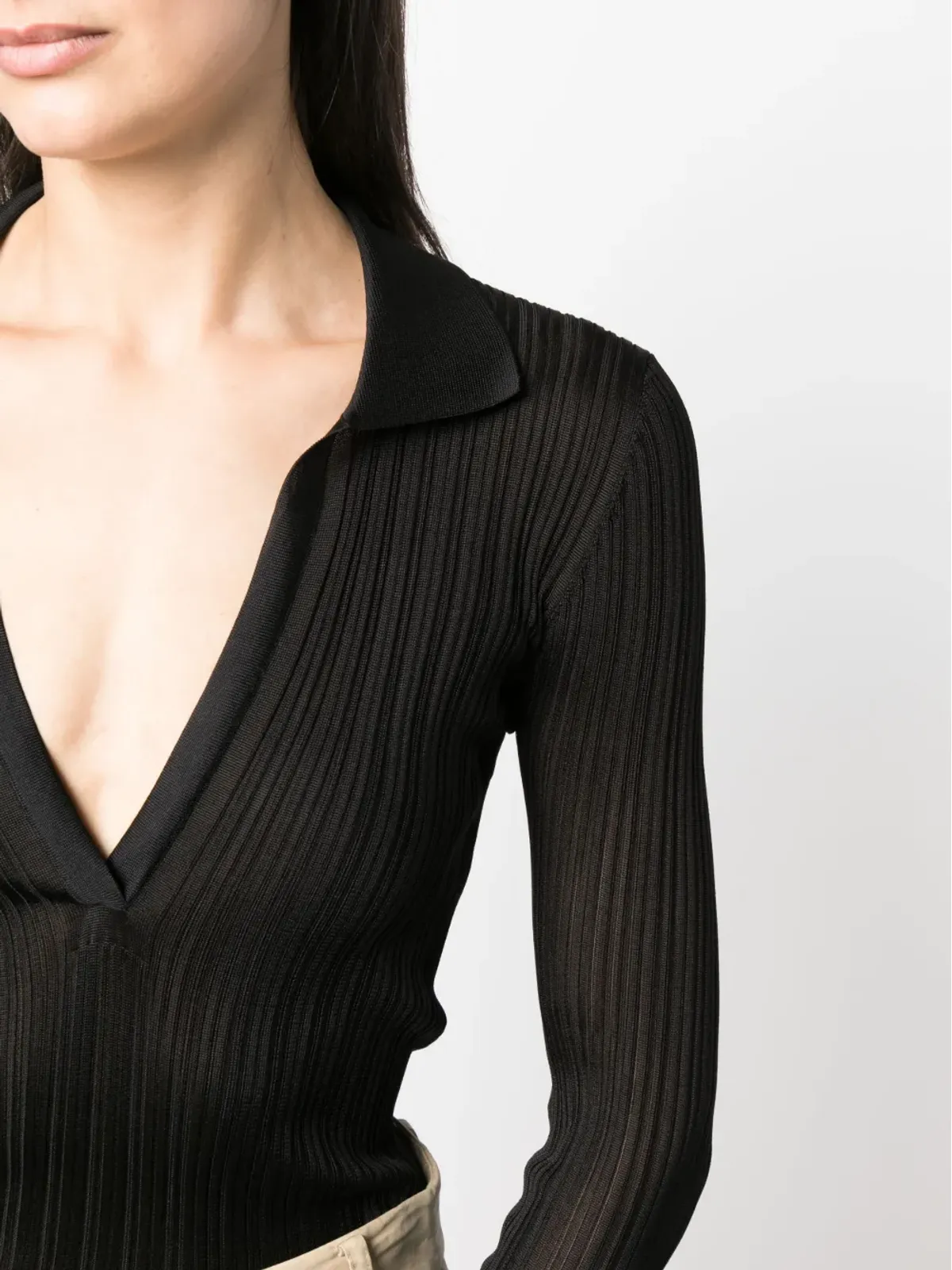 Durazzi Milano Vネック長袖ニットトップ - 画像5