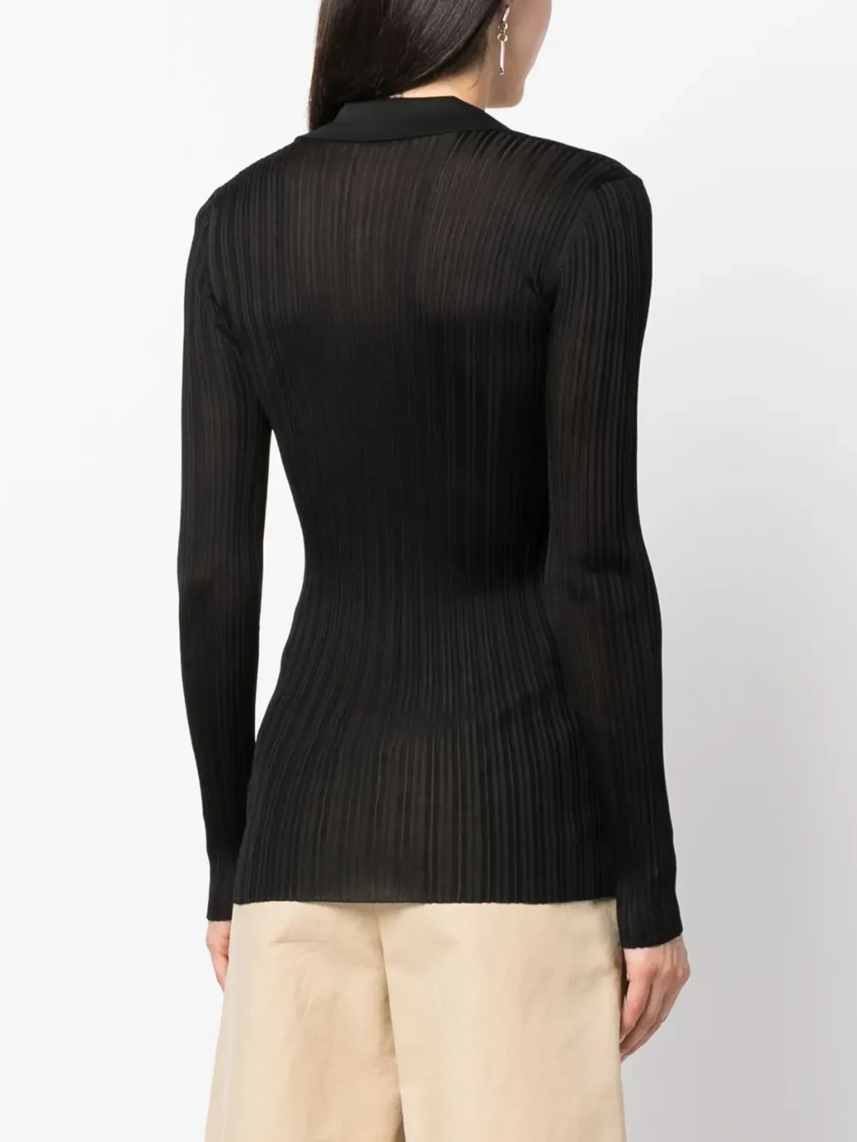 Durazzi Milano Vネック長袖ニットトップ - 画像4