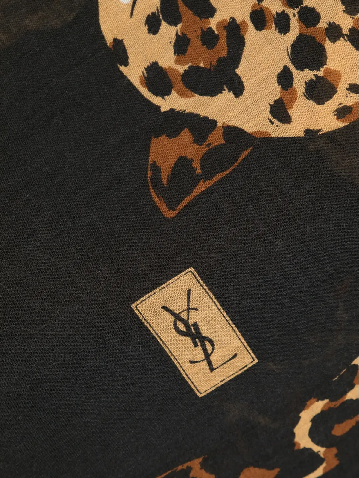 Saint Laurent Pre-Owned 1970年代 レオパードプリント シルクスカーフ - 画像2