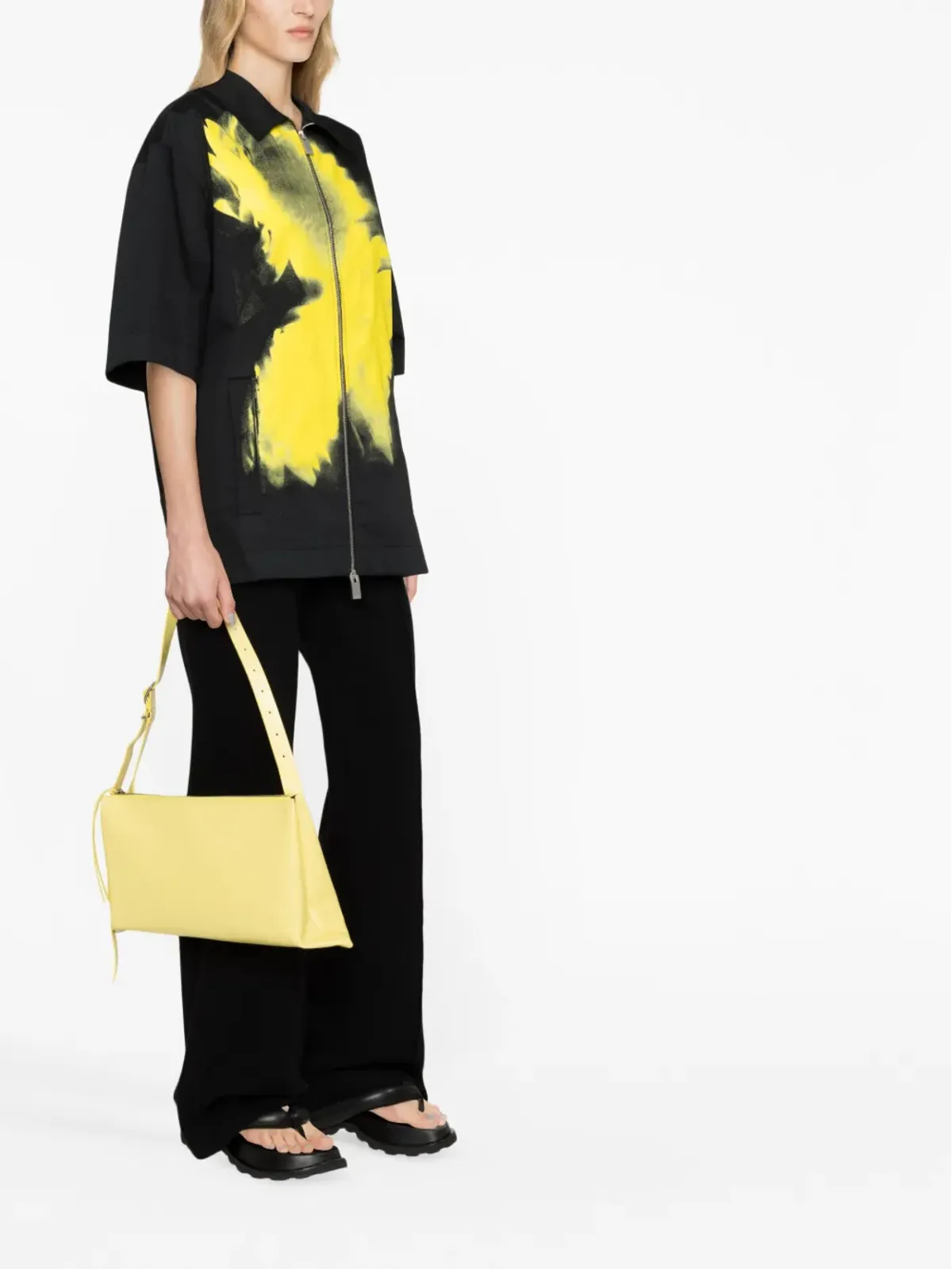 Jil Sander 折り畳み式レザーショルダーバッグ - 画像2