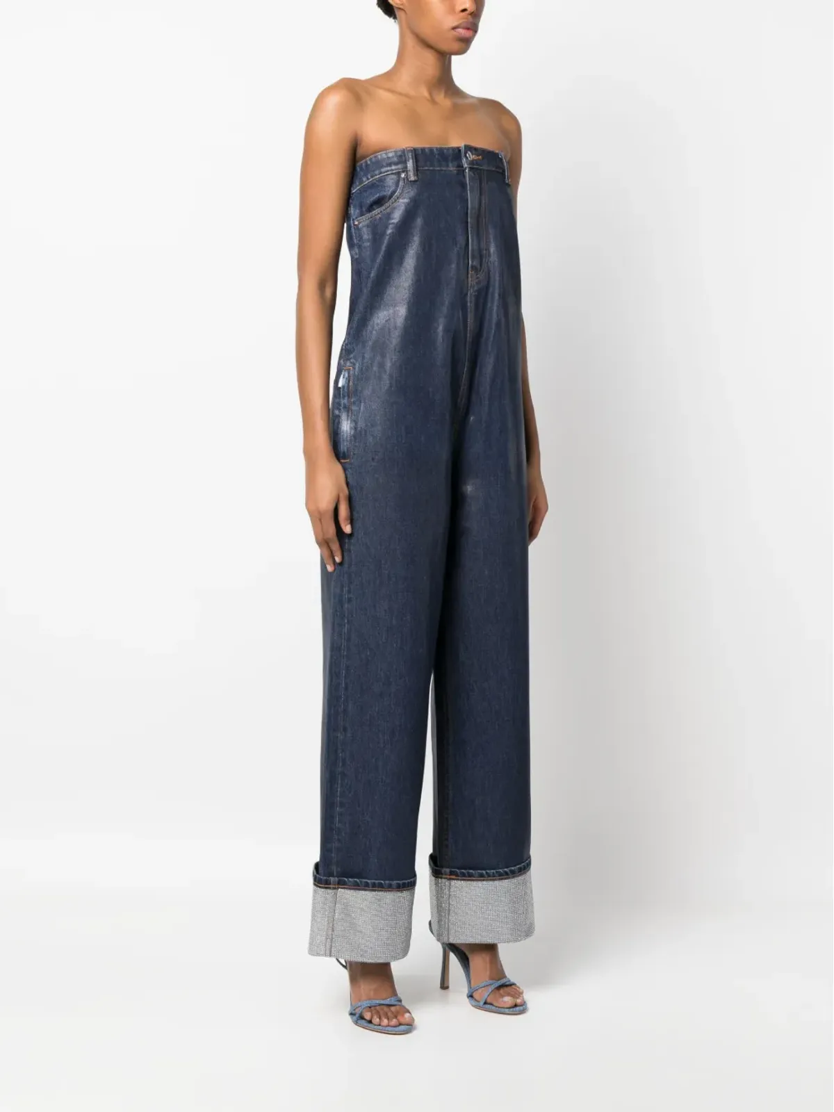 Alexander Wang ストラップレス デニム ジャンプスーツ - 画像3