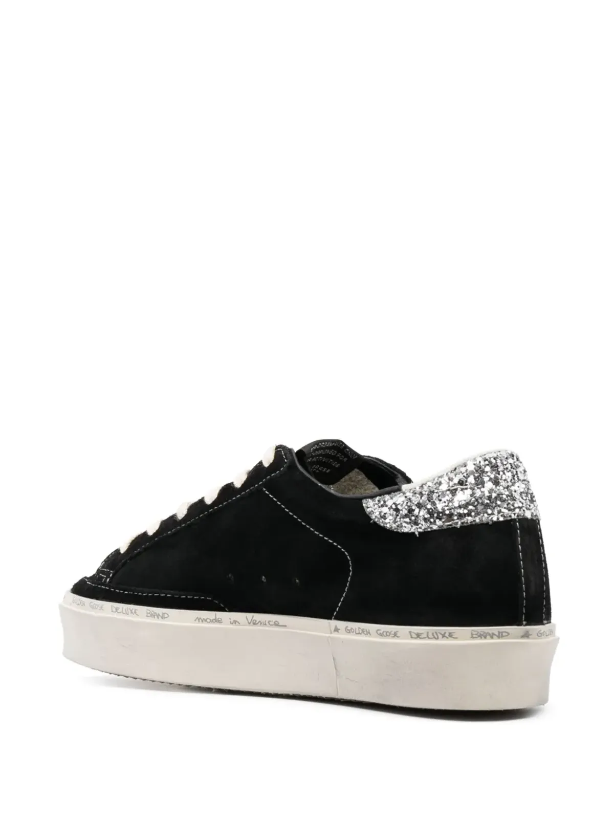 Golden Goose Hi Star グリッター付きスエードスニーカー ブラック - 画像3
