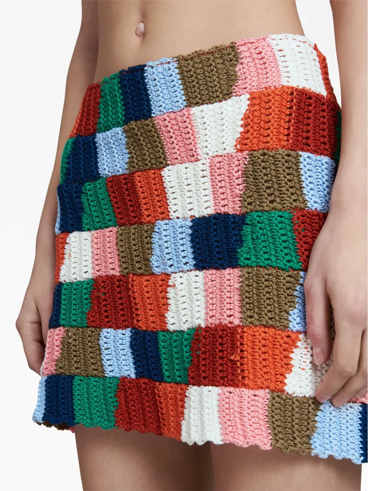 Marni カラーブロックニットスカート レッド - 画像5