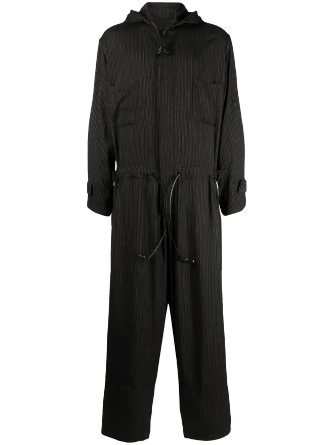 YOHJI YAMAMOTO Yohji Yamamoto フード付きジップアップジャンプスーツの商品画像