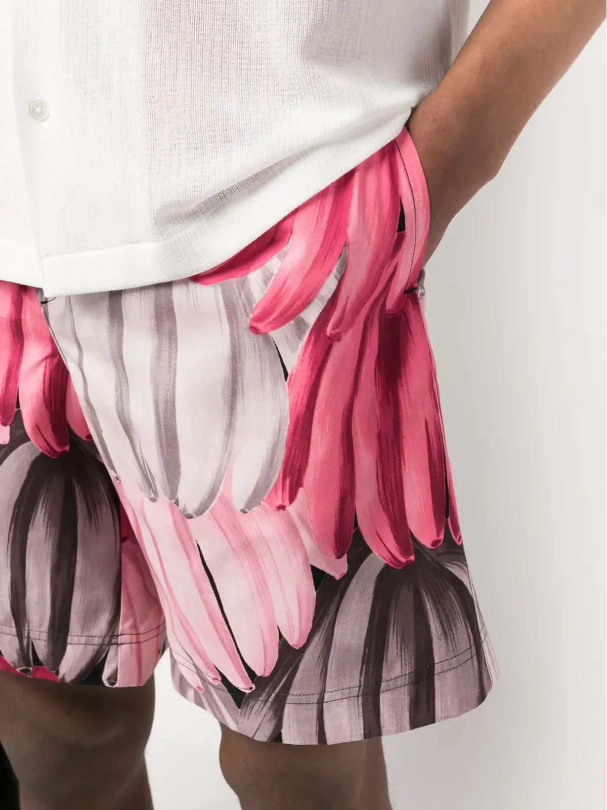 MSGM バナナ柄 トラックショートパンツ - Pink - 画像5