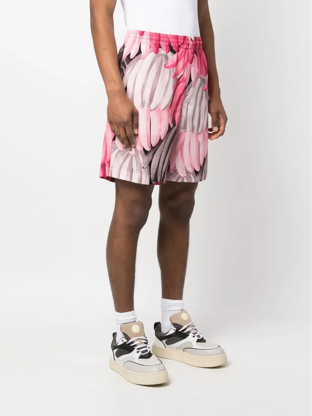 MSGM バナナ柄 トラックショートパンツ - Pink - 画像3