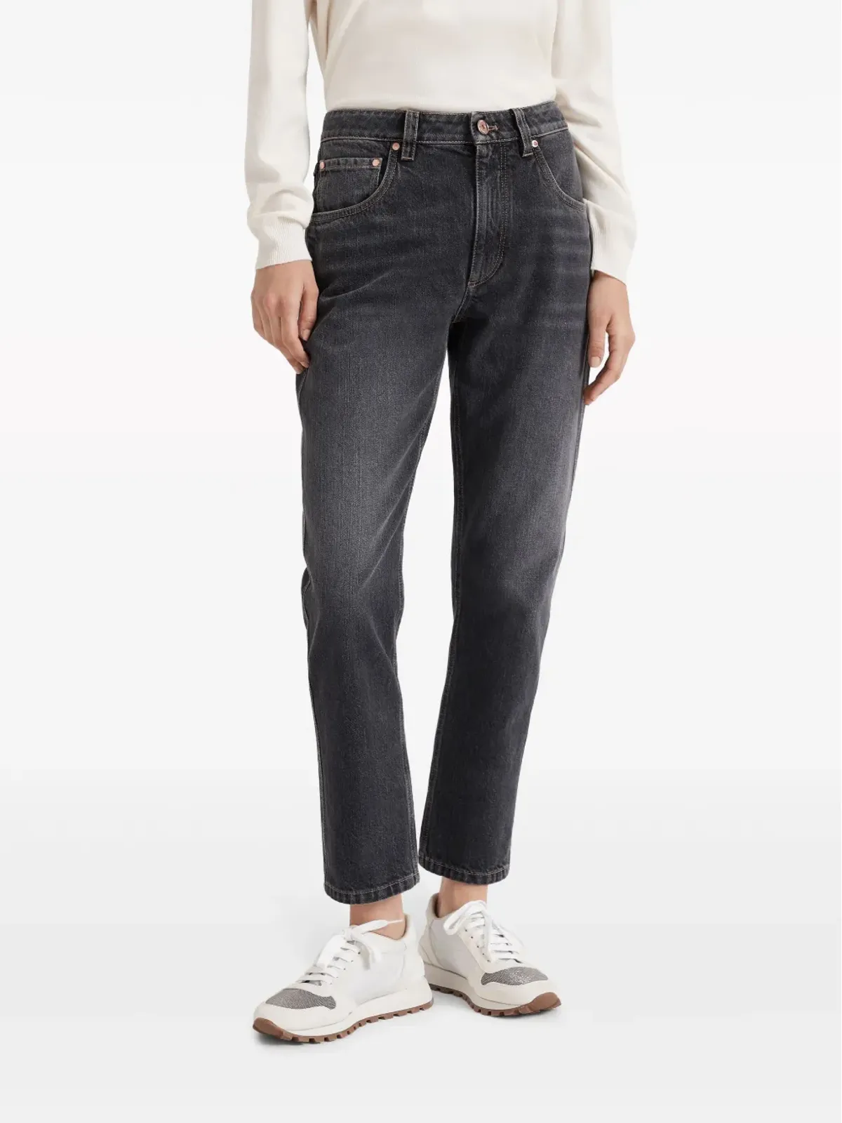 Brunello Cucinelli ストレートレッグクロップドジーンズ - 画像3