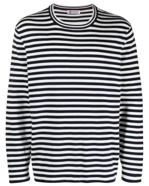 Brunello Cucinelli ストライプ長袖Tシャツ - サムネイル1