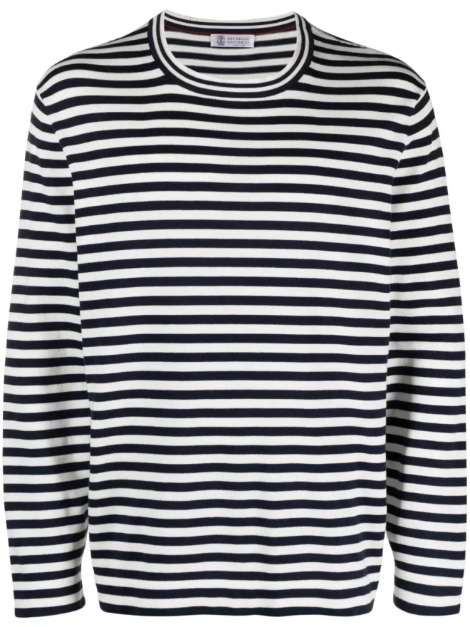 Brunello Cucinelli Brunello Cucinelli ストライプ長袖Tシャツの商品画像