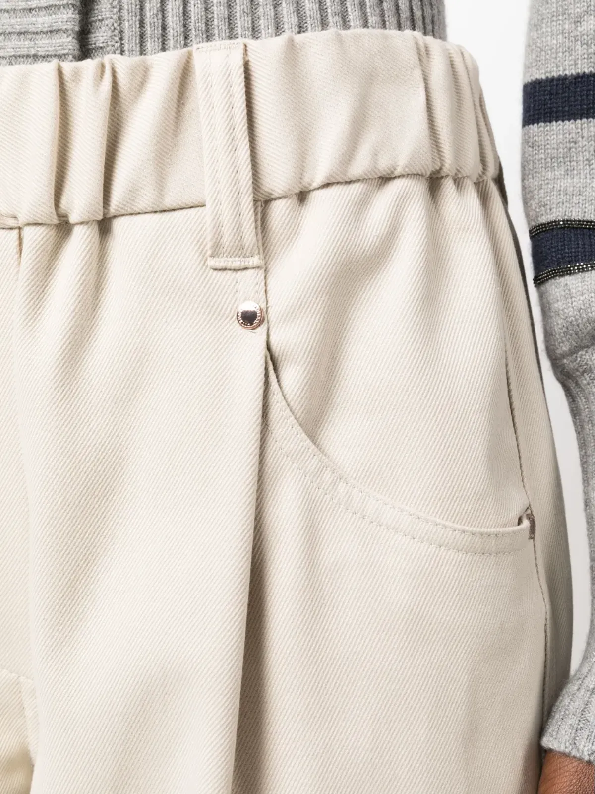 Brunello Cucinelli ウエストゴム入りストレートパンツ - 画像5