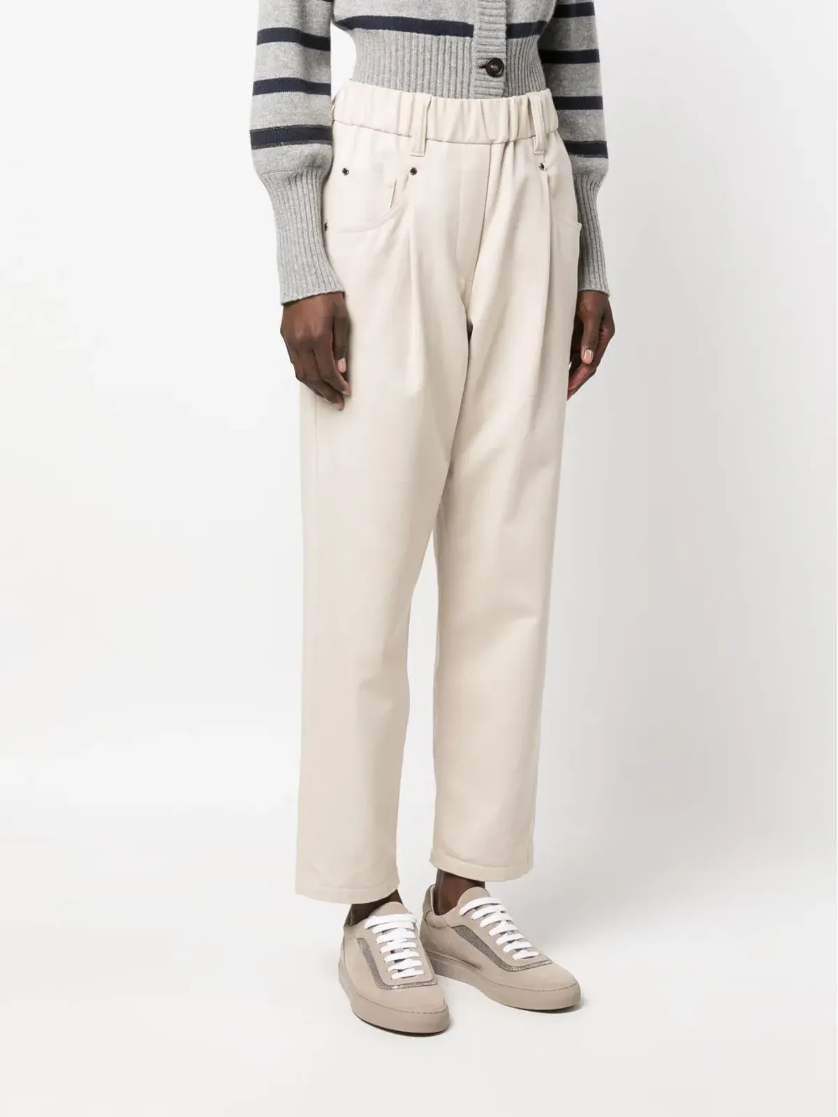 Brunello Cucinelli ウエストゴム入りストレートパンツ - 画像3
