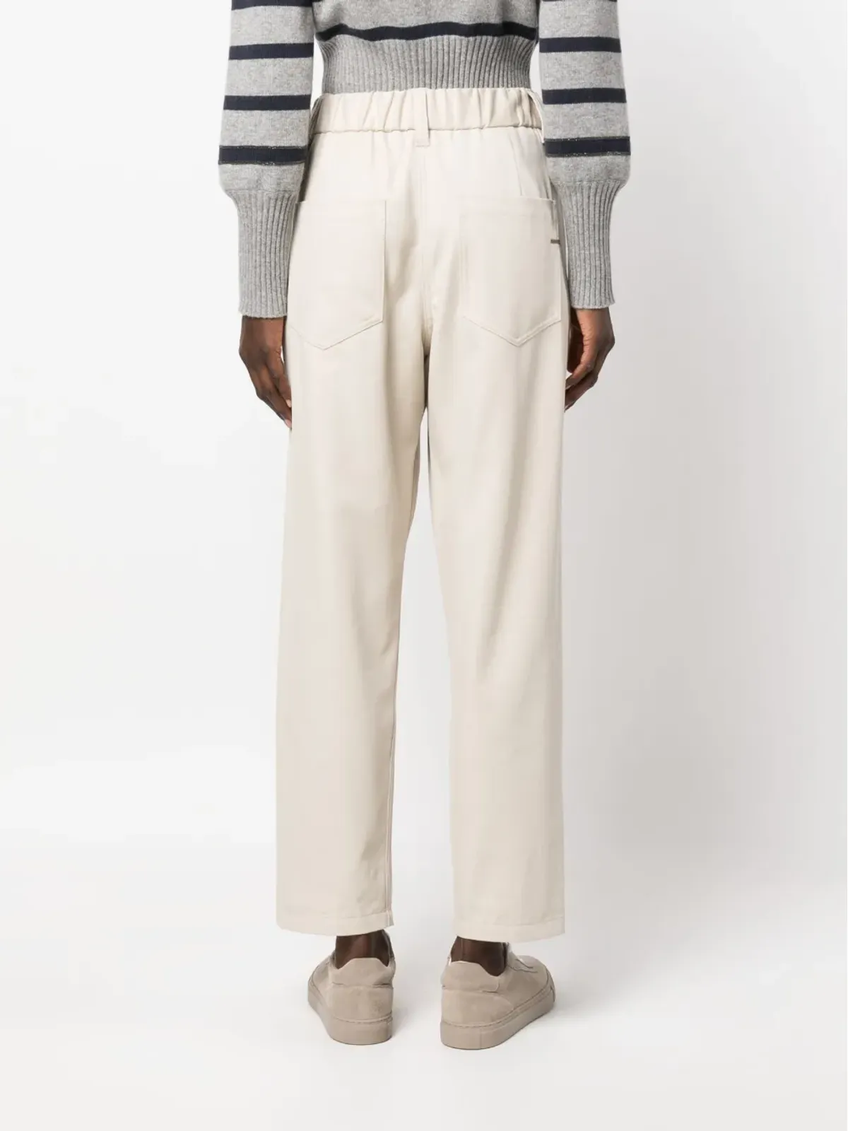 Brunello Cucinelli ウエストゴム入りストレートパンツ - 画像4