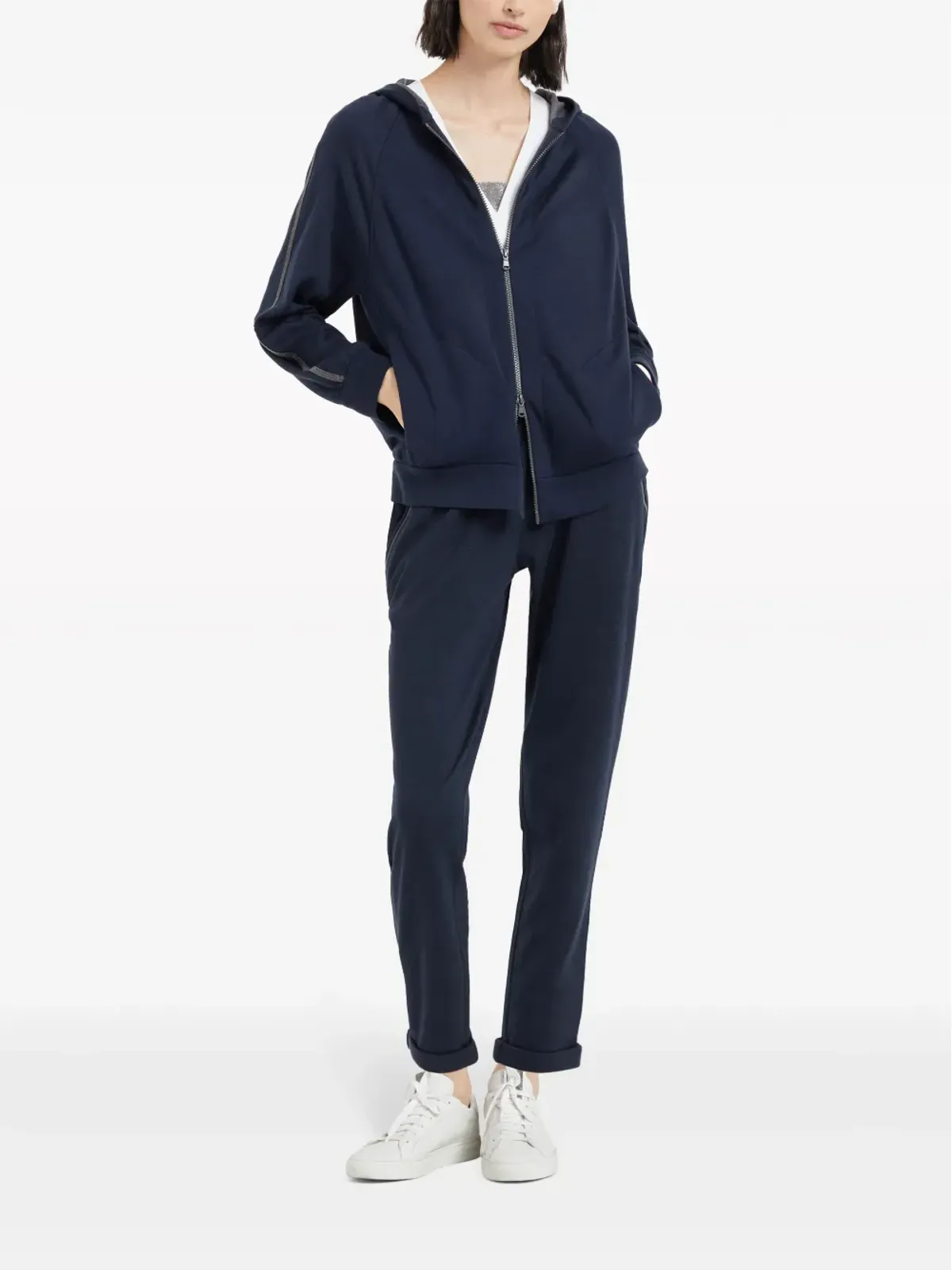 Brunello Cucinelli ジップアップ コットンブレンド フーディ - 画像2