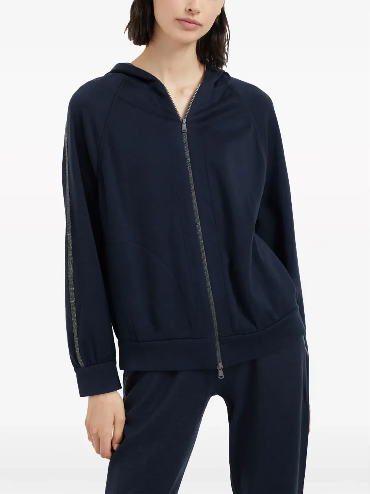 Brunello Cucinelli ジップアップ コットンブレンド フーディ - 画像3