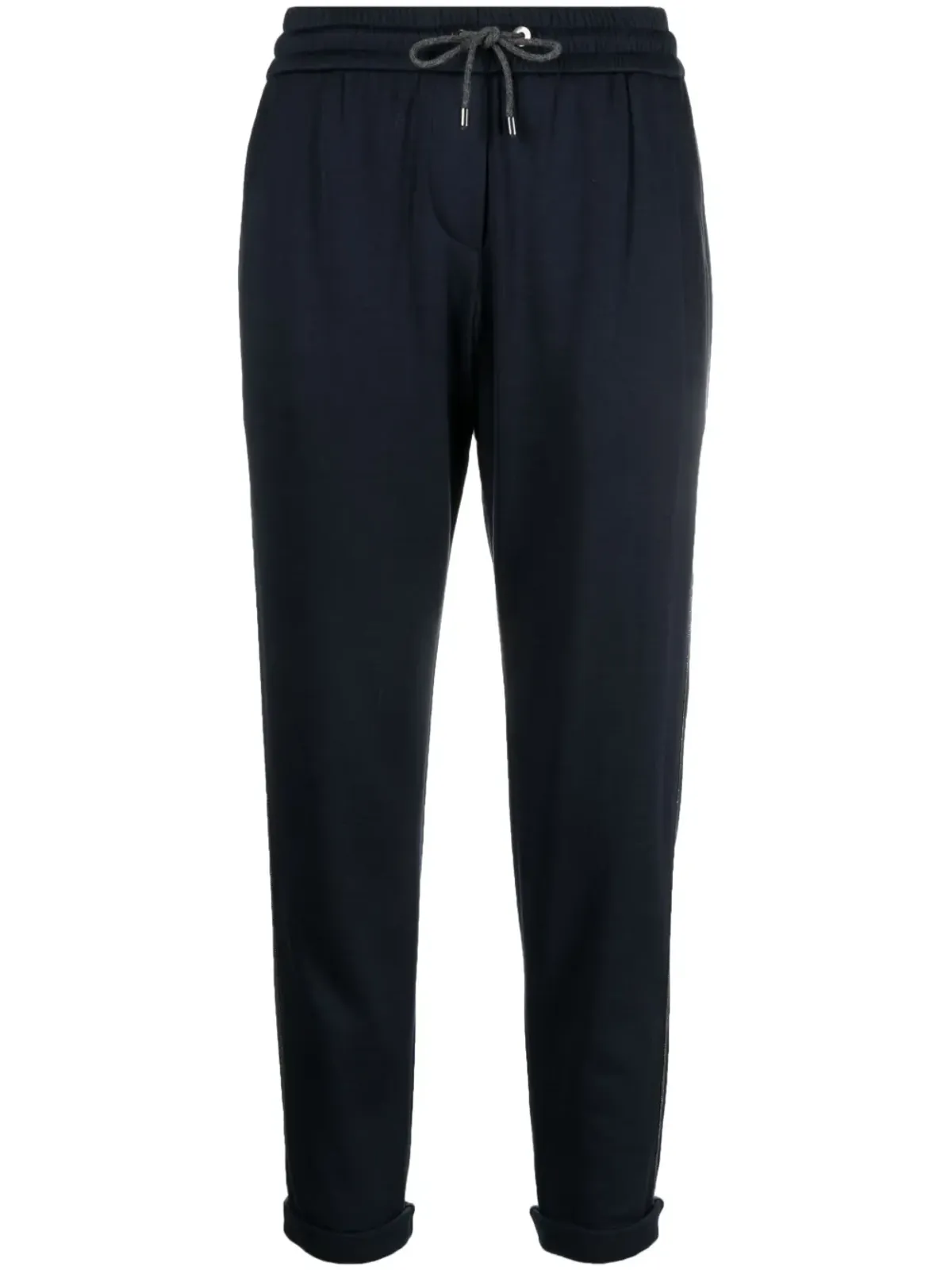 Brunello Cucinelli クロップド ドローストリング ウエストバンド トラウザーズ - Blue - 画像1